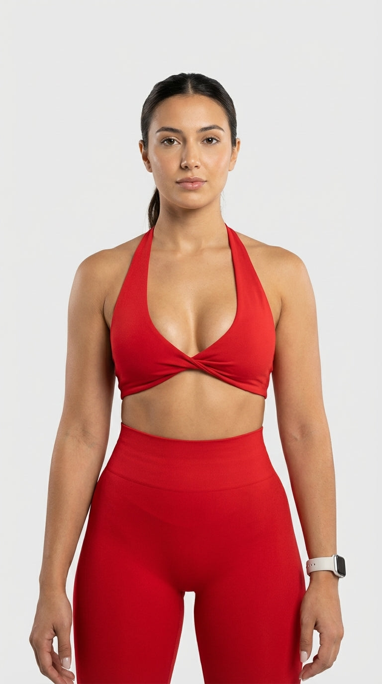 Sculpt Twist Bra - Heat Red