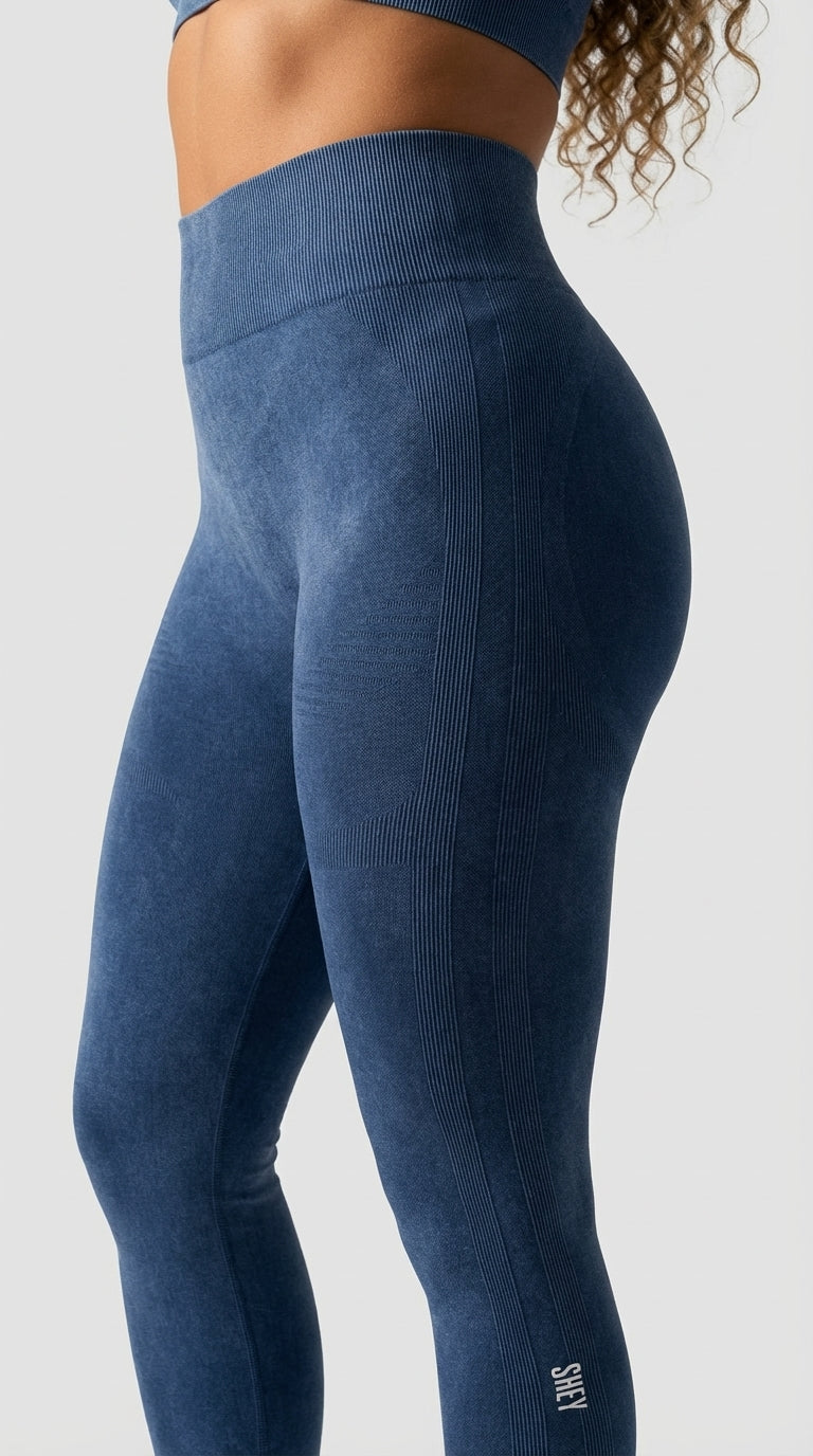 Sculpt Acid Washed Leggings - Midnight