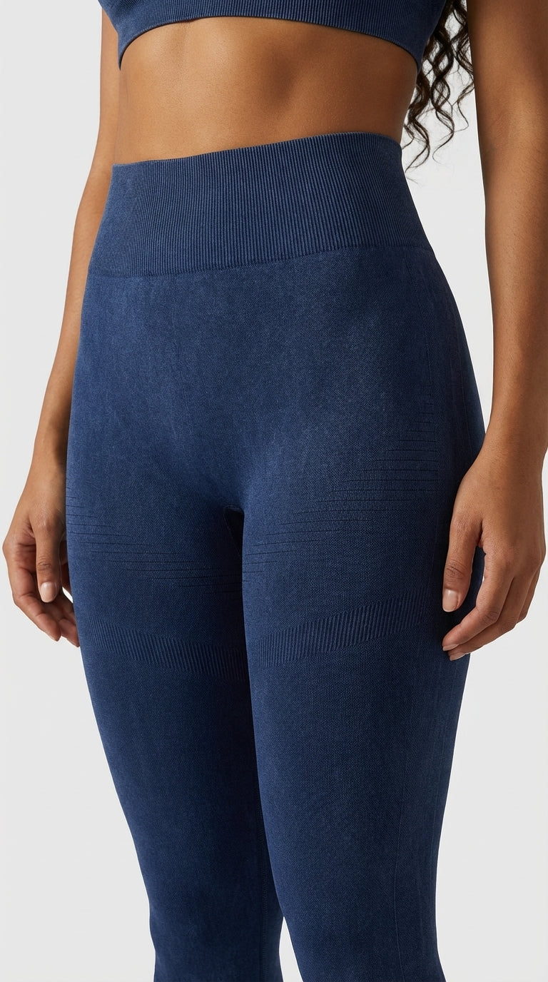 Sculpt Acid Washed Leggings - Midnight