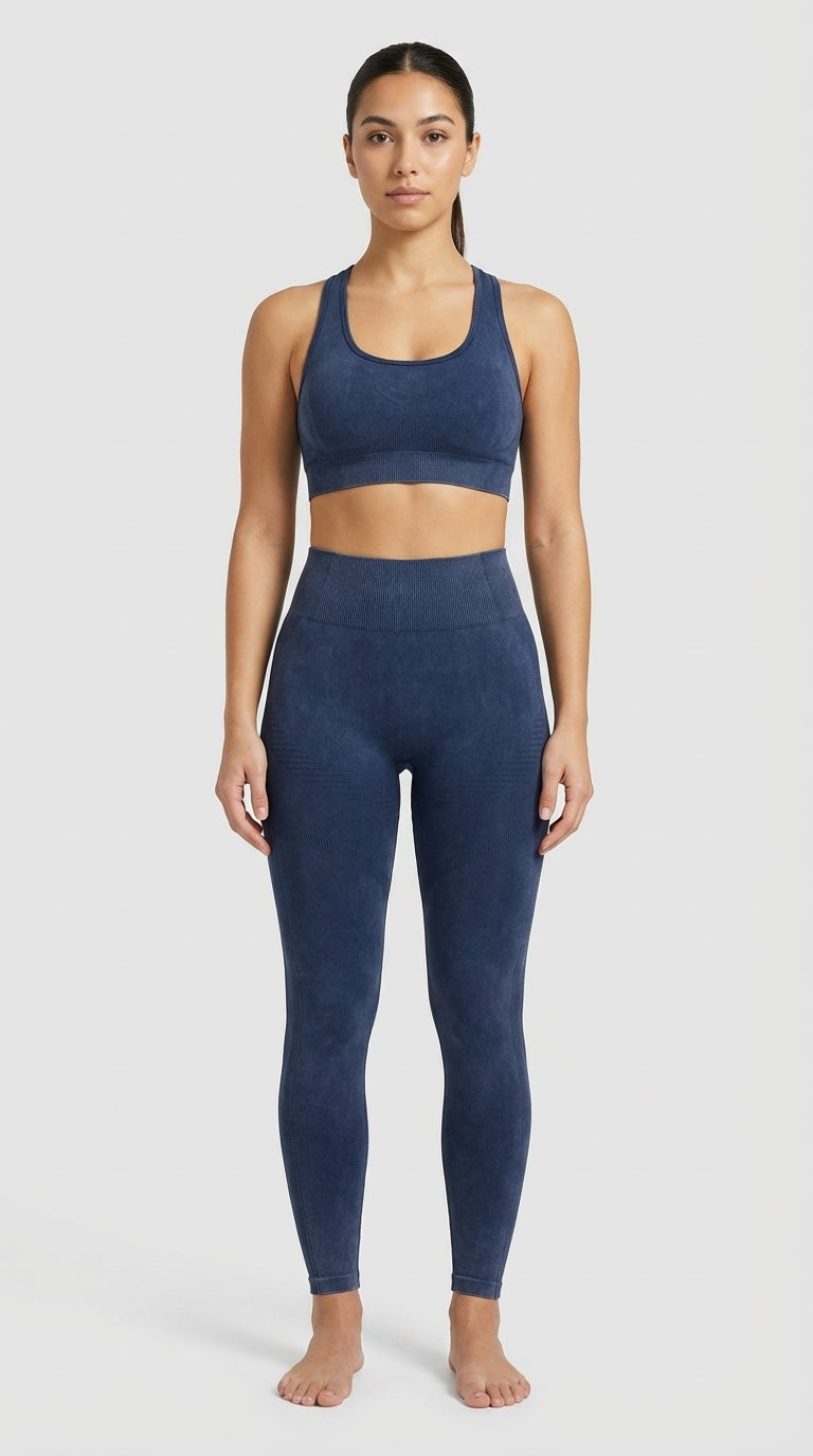 Sculpt Acid Washed Leggings - Midnight