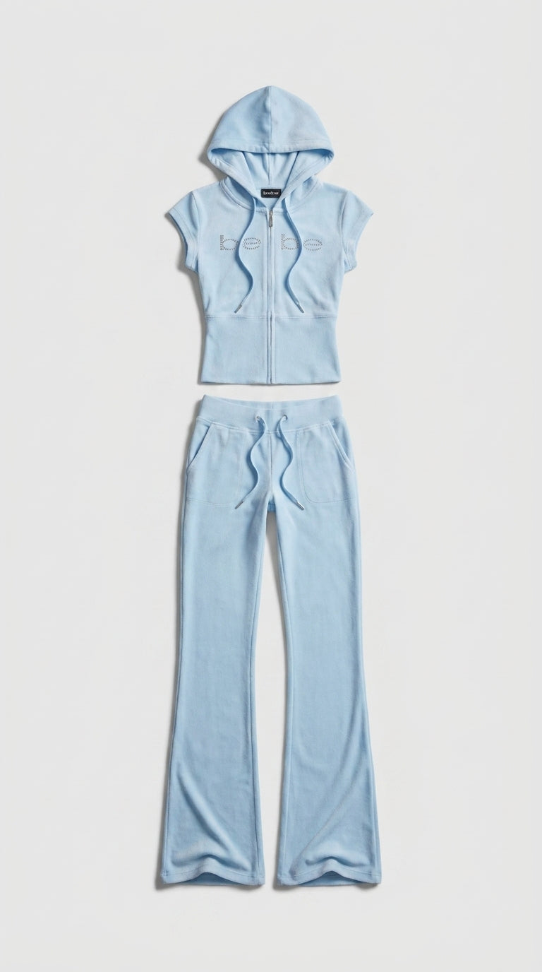 Mavi Taş İşlemeli Bebe Takım